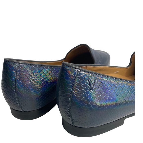NWT-VIONIC Willa Iridescent Hologram Snake Emboss Slip On Flats Loafers Shoes 7 - Picture 3 of 8